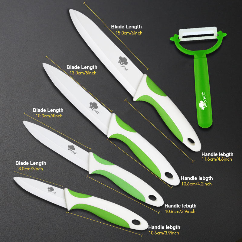 Zirconia White Blade Soft Handle Fruit Knife Ceramic Knife Set