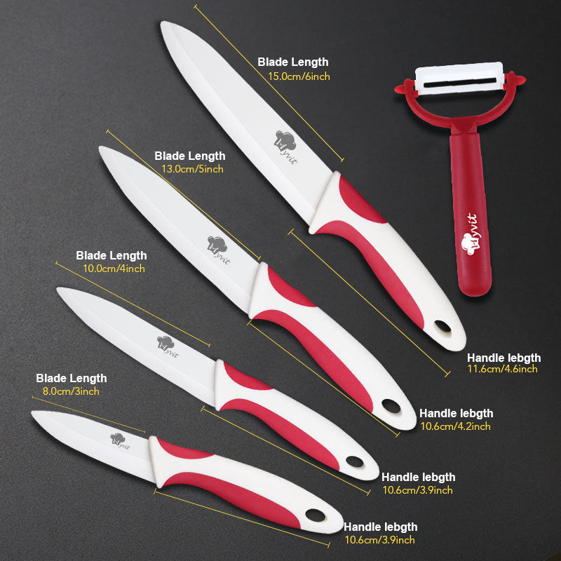 Zirconia White Blade Soft Handle Fruit Knife Ceramic Knife Set