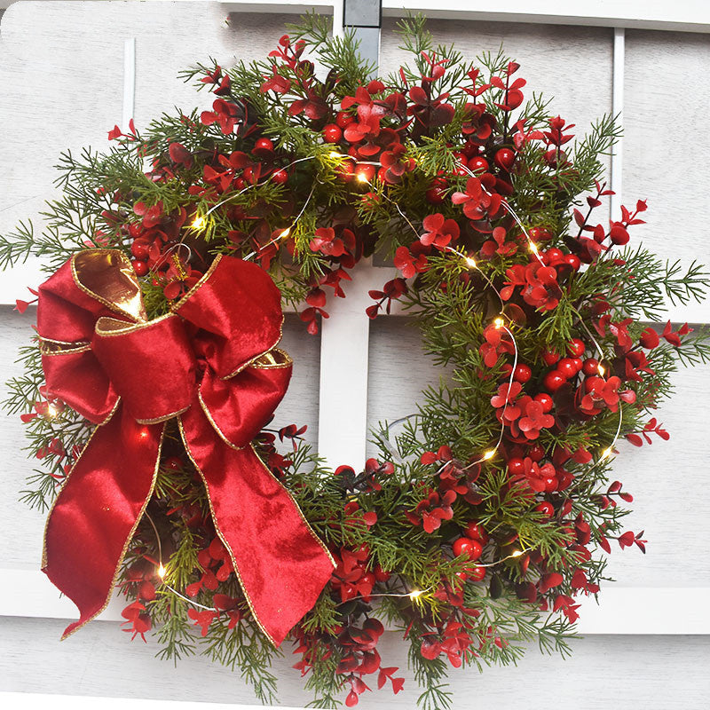 Buy Artificial Cherry Wreath Christmas Door Garland 45CM

